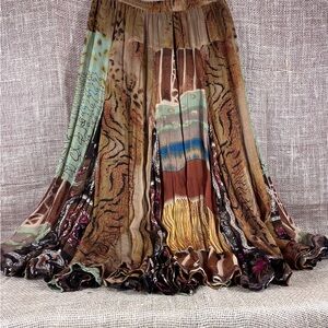 Coldwater Creek Multicolor Patterned Maxi Skirt